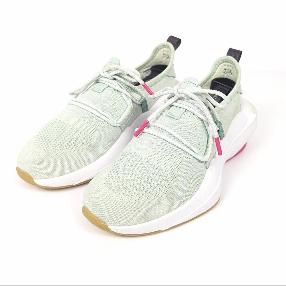 Sorel Mint Green & Pink Explorer Defy Low Sneaker Size 5.5 - Picture 2 of 9